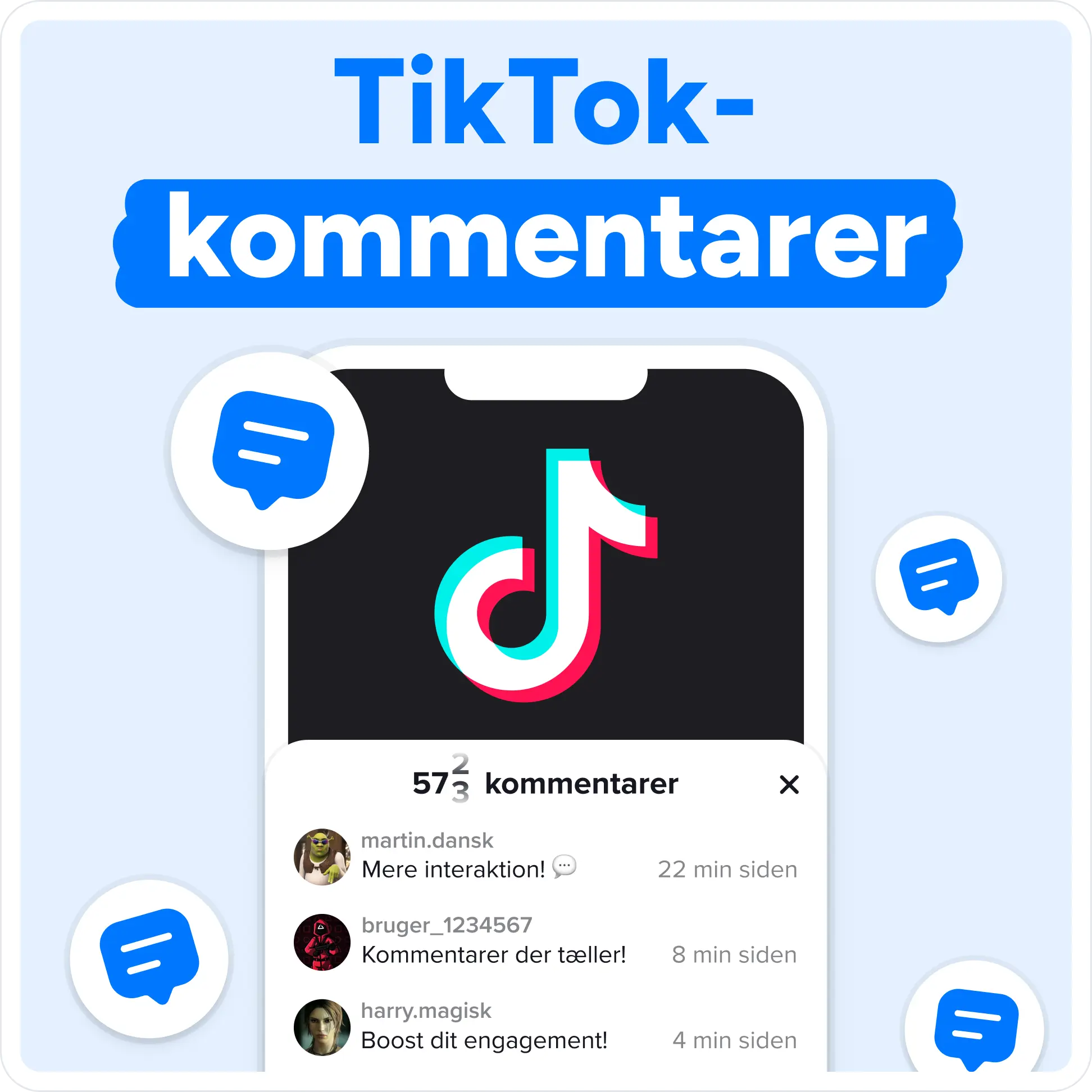 Køb TikTok Kommentarer Mockup