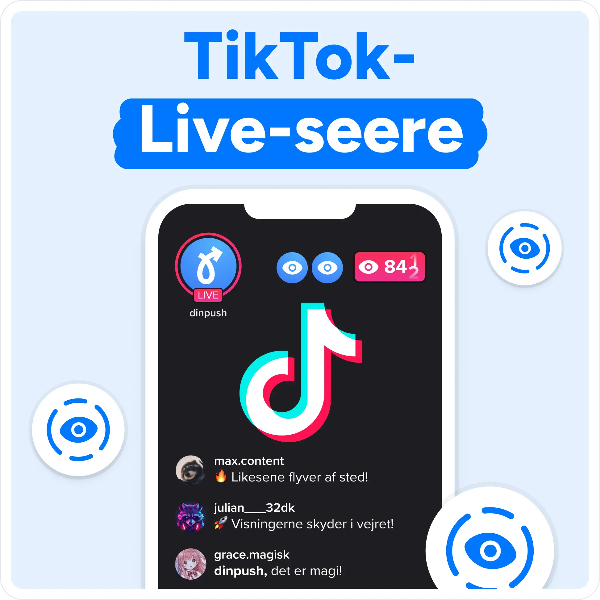 Køb TikTok Live Seere Mockup