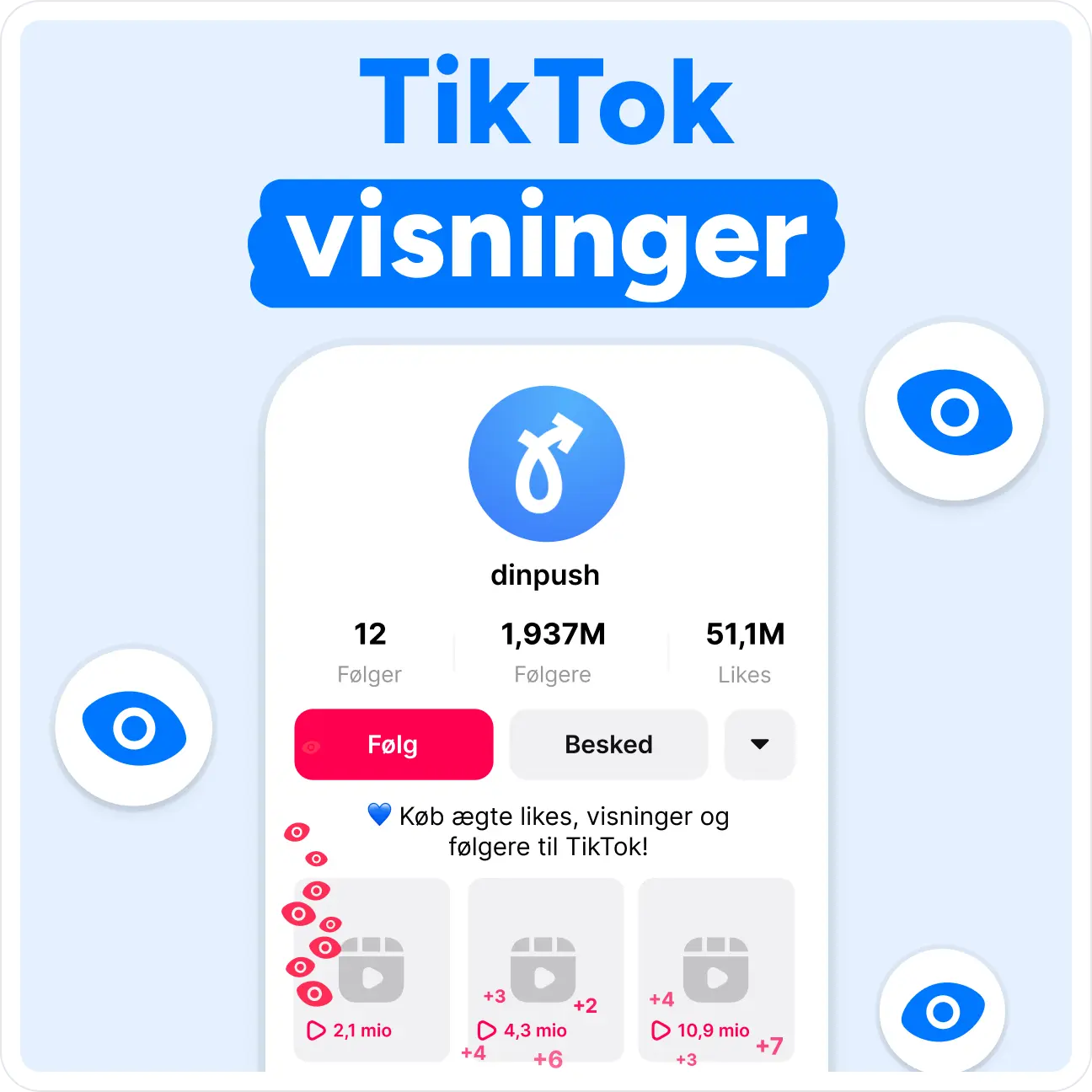 Køb TikTok Visninger Mockup